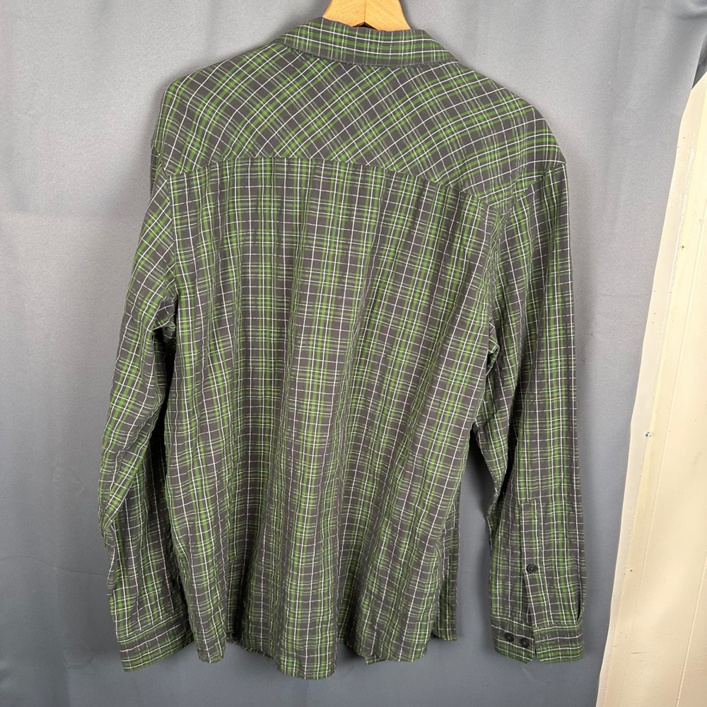 Columbia Mens Large Green Plaid Long Sleeve Button Down Hiking Shirt Omni-Shade - Picture 5 of 7